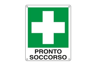 CARTELLO ALLUMINIO 12x14,5cm 'PRONTO SOCCORSO'