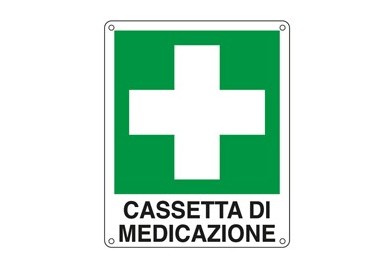 CARTELLO ALLUMINIO 16x21cm 'CASSETTA DI MEDICAZIONE'
