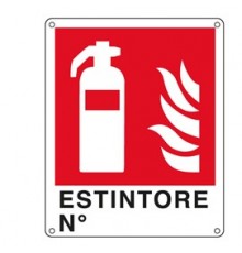 CARTELLO ALLUMINIO 25x31cm 'ESTINTORE N°''