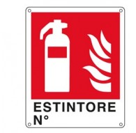 CARTELLO ALLUMINIO 25x31cm 'ESTINTORE N°''