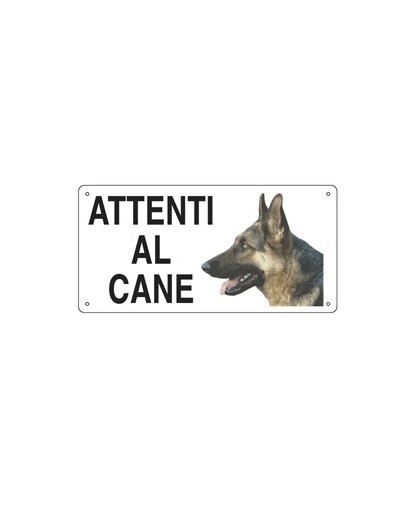 CARTELLO ALLUMINIO 25x12,5cm 'ATTENTI AL CANE''