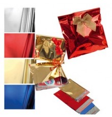 50 BUSTE REGALO IN PPL METAL LUCIDO 25x40+5cm ORO con patella adesiva