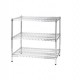 SCAFFALE 3 RIPIANI IN ACCIAIO CROMATO 60x90cm - H90cm ARCHIMEDE Kit ROBUSTO