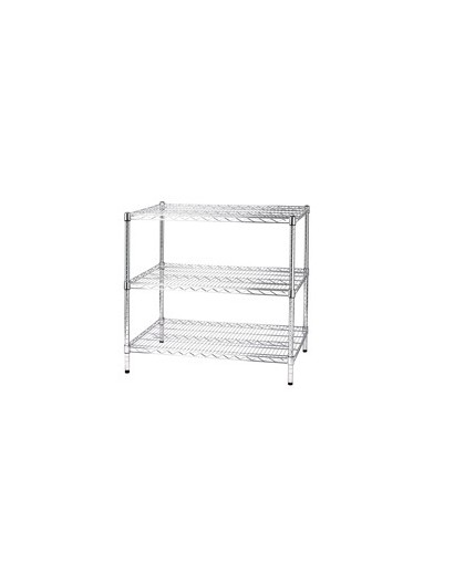 SCAFFALE 3 RIPIANI IN ACCIAIO CROMATO 60x90cm - H90cm ARCHIMEDE Kit ROBUSTO