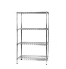 SCAFFALE 4 RIPIANI IN ACCIAIO CROMATO 60x90cm - H160cm ARCHIMEDE Kit ROBUSTO