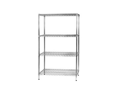 SCAFFALE 4 RIPIANI IN ACCIAIO CROMATO 60x90cm - H160cm ARCHIMEDE Kit ROBUSTO