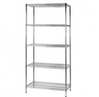 SCAFFALE 5 RIPIANI IN ACCIAIO CROMATO 60x90cm - H200cm ARCHIMEDE Kit ROBUSTO