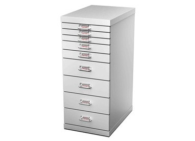 CASSETTIERA IN METALLO A 9 CASSETTI 29x43 - H67cm GRIGIO