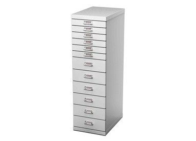 CASSETTIERA IN METALLO A 12 CASSETTI 29x43 - H97cm GRIGIO