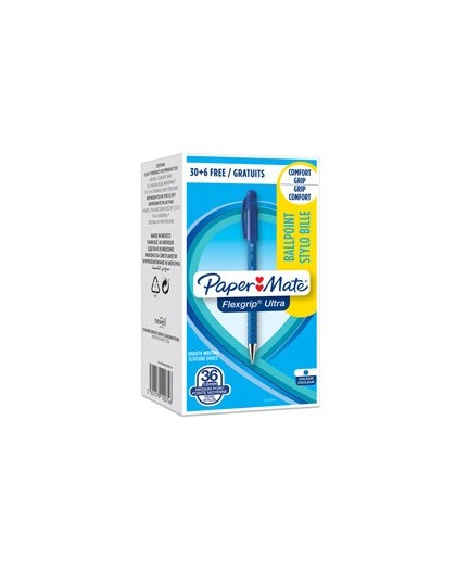 Special pack 30+ 6 penna sfera scatto FLEXGRIP ULTRA 1.0 blu PAPERMATE