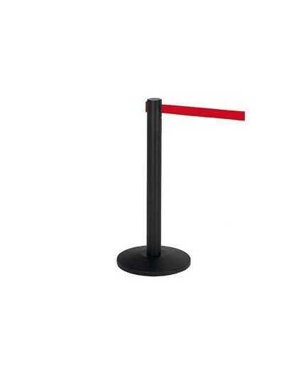 1 COLONNINA SEGNAPERCORSO NERA con nastro 200cm ROSSO ALFA