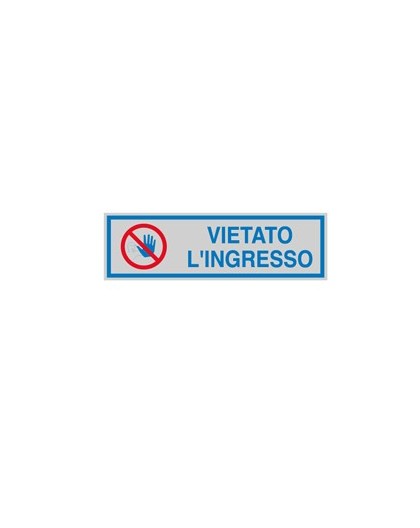 TARGHETTA ADESIVA 165x50mm VIETATO L'INGRESSO