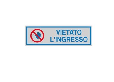 TARGHETTA ADESIVA 165x50mm VIETATO L'INGRESSO