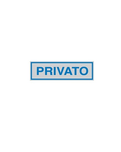 TARGHETTA ADESIVA 165x50mm PRIVATO