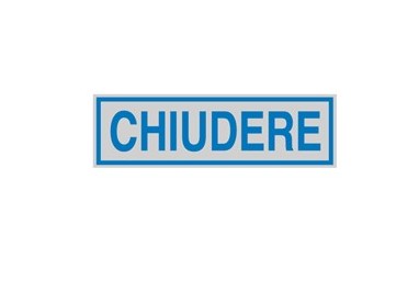 TARGHETTA ADESIVA 165x50mm CHIUDERE