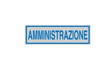 TARGHETTA ADESIVA 165x50mm AMMINISTRAZIONE