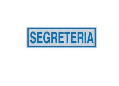TARGHETTA ADESIVA 165x50mm SEGRETERIA