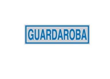 TARGHETTA ADESIVA 165x50mm GUARDAROBA