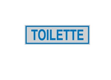 TARGHETTA ADESIVA 165x50mm TOILETTE
