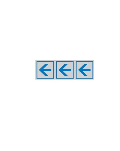 TARGHETTA ADESIVA 150x50mm FRECCIA
