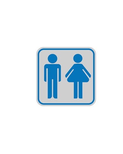 TARGHETTA ADESIVA 82x82mm con PITTOGRAMMA TOILETTE UOMO/DONNA