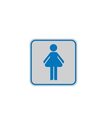 TARGHETTA ADESIVA 82x82mm con PITTOGRAMMA TOILETTE DONNA