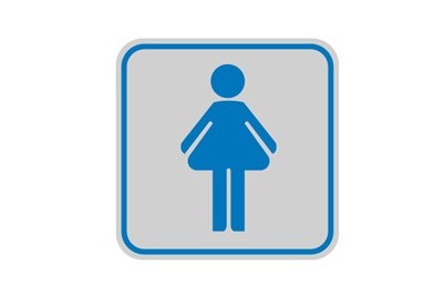 TARGHETTA ADESIVA 82x82mm con PITTOGRAMMA TOILETTE DONNA