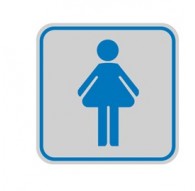 TARGHETTA ADESIVA 82x82mm con PITTOGRAMMA TOILETTE DONNA