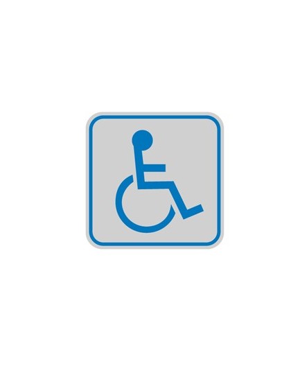 TARGHETTA ADESIVA 82x82mm con PITTOGRAMMA TOILETTE DISABILI
