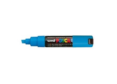 Marcatore UNI POSCA PC8K p.scalpello 8mm azzurro UNI MITSUBISHI