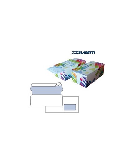 BOX DISPENSER 150 BUSTE BIANCHE 110X230MM 90GR C/FINESTRA con STRIP BLASETTI