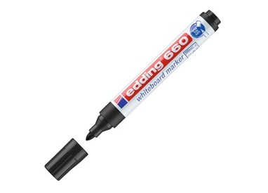MARCATORE NERO PER LAVAGNE BIANCHE EDDING 660 TRATTO 1,5 - 3,00mm