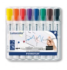 BUSTA 8 PENNARELLI LUMOCOLOR 351 STAEDTLER PER LAVAGNE CANCELLABILI