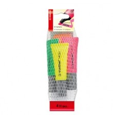 Busta da 4 evidenziatore STABILO NEON colori assortiti 72/24