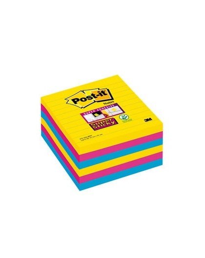 BLOCCO 90foglietti Post-it® Super Sticky 101x101mm righe 675-SS6-RIO COL. RIO