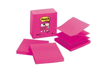 RICARICA 90 fg Post-it® Super Sticky 101x101mm righe R440-SSFF ROSA NEON