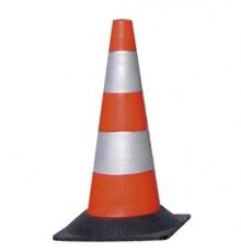 CONO SEGNALETICO RIFRANGENTE H50cm BIANCO/ROSSO