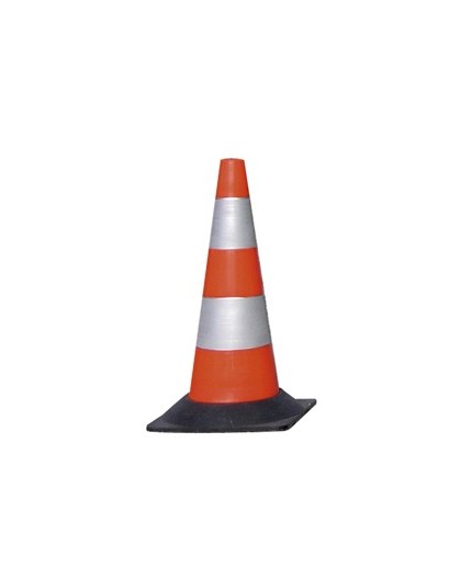 CONO SEGNALETICO RIFRANGENTE H50cm BIANCO/ROSSO