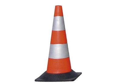 CONO SEGNALETICO RIFRANGENTE H50cm BIANCO/ROSSO