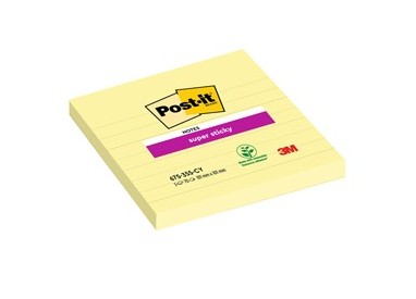 Blocco 70fg. Post-it® Super Sticky Giallo Canary™ 101x101mm a righe 675-SS3CY-EU