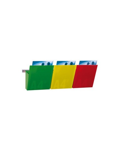 KIT VISION Kanban L75cm con 3 TASCHE A4 COLORATE