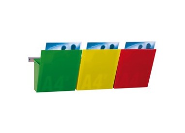KIT VISION Kanban L75cm con 3 TASCHE A4 COLORATE