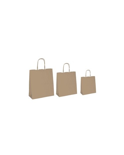 25 SHOPPERS CARTA BIOKRAFT 18X8X24 CM NEUTRO CORDINO AVANA