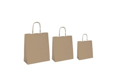 25 SHOPPERS CARTA BIOKRAFT 36X12X41CM NEUTRO CORDINO AVANA