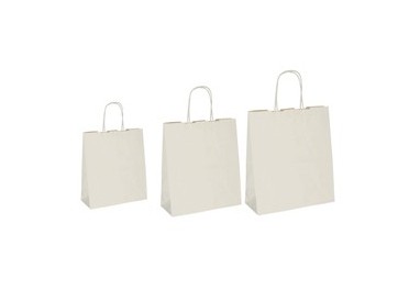 25 SHOPPERS CARTA BIOKRAFT 36X12X41CM TWISTED SABBIA