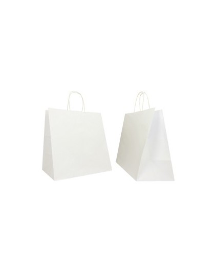 25 SHOPPERS CARTA KRAFT 32X20X33CM TWISTED LARGE BIANCO