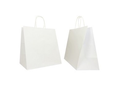 25 SHOPPERS CARTA KRAFT 32X20X33CM TWISTED LARGE BIANCO