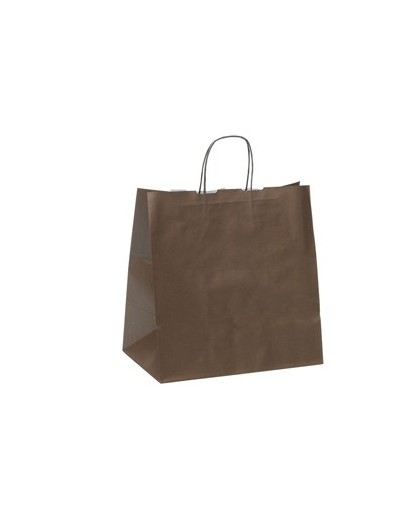 25 SHOPPERS CARTA KRAFT 32X20X33CM TWISTED LARGE MARRONE