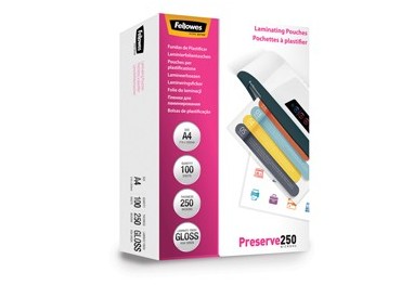 Scatola 100 pouches PRESERVE250 250mic A4 Fellowes