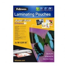 Scatola 100 pouches ENHANCE80 SuperQuick 80mic A4 Fellowes